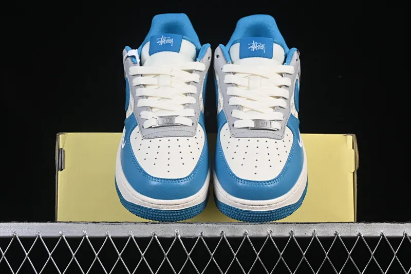 All categories Nk Air Force 1 Air Force series Nk Air Force 1 Low Air Force low-top Nike Air Force 1'07 Low Stusi co-branded milk white blue gray Air Force 1 low-top casual sneakers XD2588-607